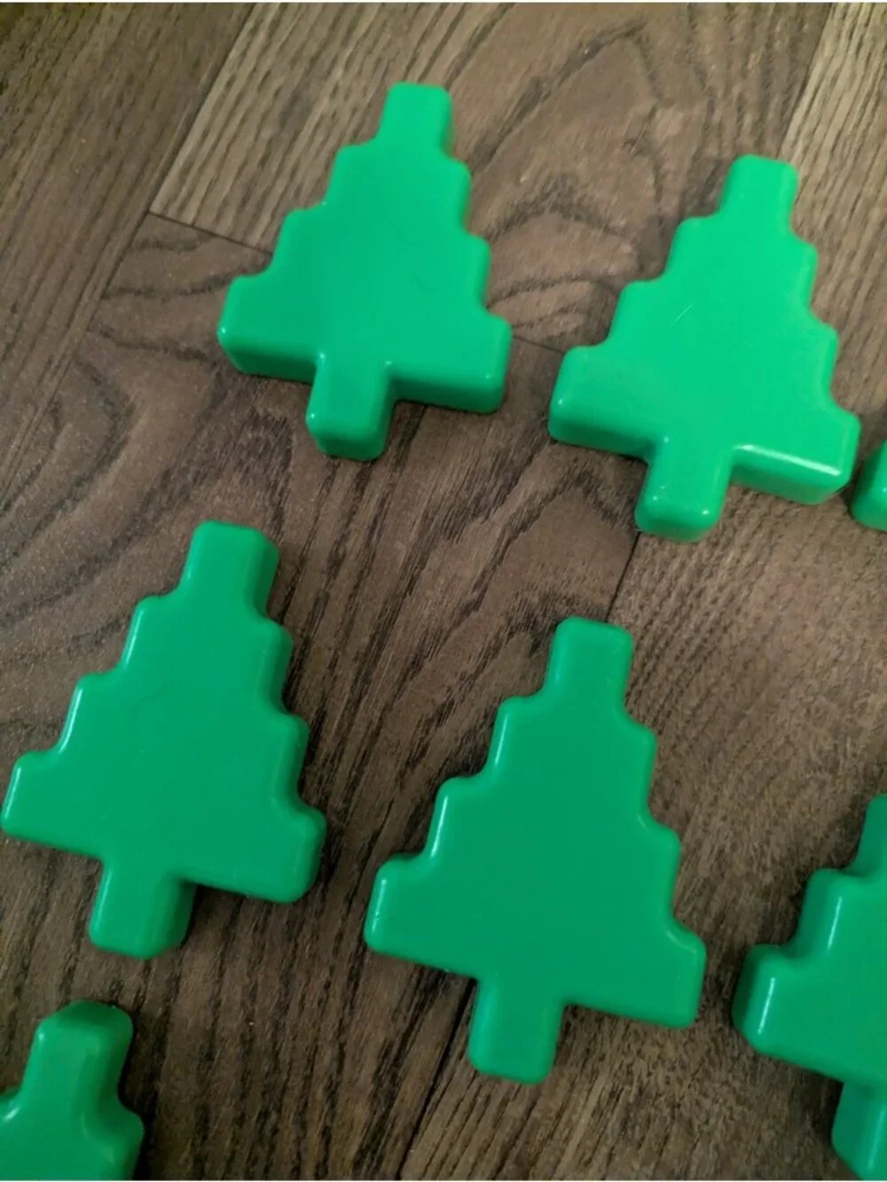 VTG Little Tikes Waffle Blocks Tree Replacements Set Of 8 Green Toys